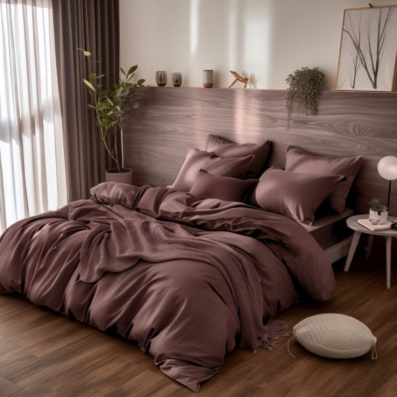 MAPLE'S ชุดเครื่องนอนกันไรฝุ่น 5 ฟุต สีโกโก้ ไม่รวมผ้านวม - Image 2